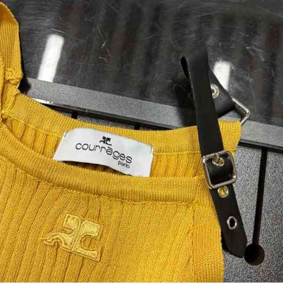 Yellow Ribbed Halter Mini Dress - Picture 5 of 6